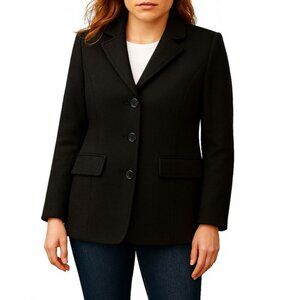 Vintage Louben Wool Cashmere Blend Pea Coat Black Size 4